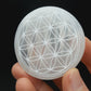 Selenite Crystal Disks with the Flower of Life Engraving