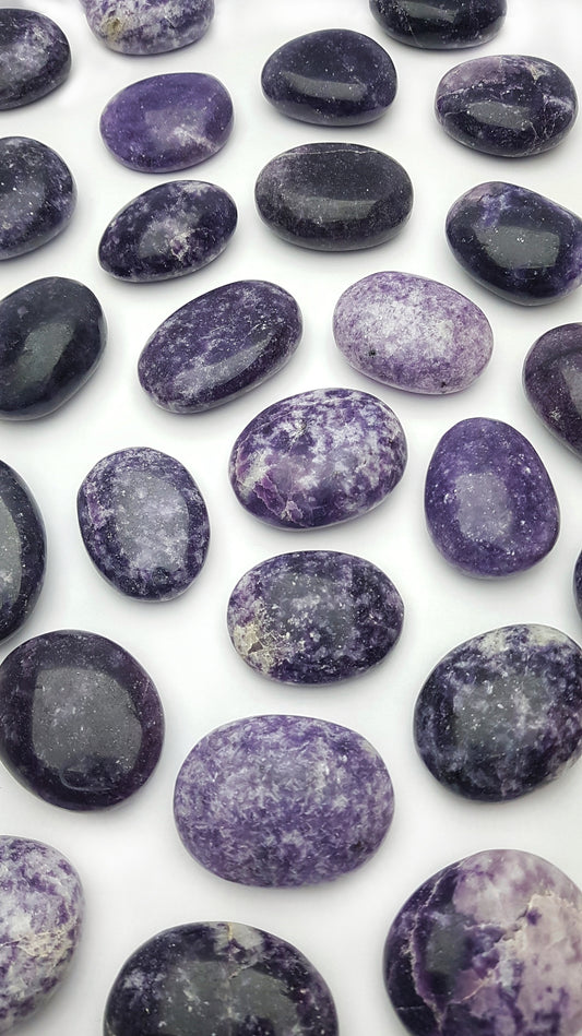 Lepidolite Crystal Palm Stones
